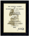 Grammy Nomination for Best Classical Performance in 1963